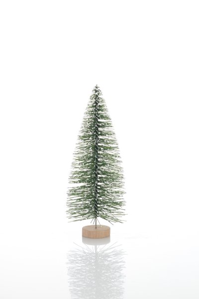 Deko Mini Micro Weihnachtsbaum 15cm mit Schnee Holzständer NEU