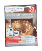 Micro-Lichterkette LED in warmweiß wasserdicht mit Timerfunktion Licht Kette Deko Beleuchtung Dekoration Weihnachten gemütlich