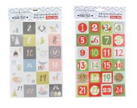 Adventskalender Sticker Aufkleber, 24er Set Rosa/Grau...